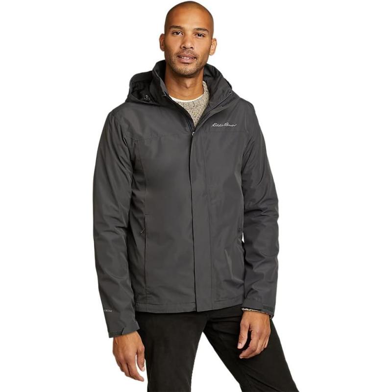 Eddie Bauer Men’s Packable Rainfoil Jacket(Dark Smoke Recycled) - Eddie ...