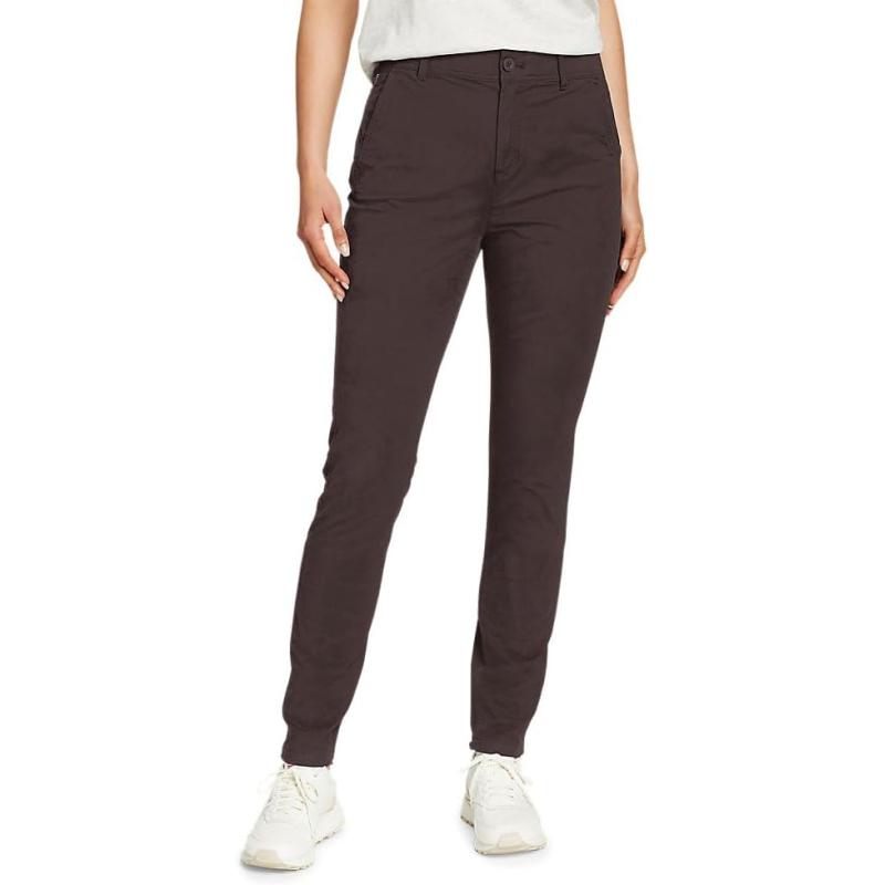 Eddie Bauer Women’s Voyager High-Rise Chino Slim Pants(Petite Aubergine ...