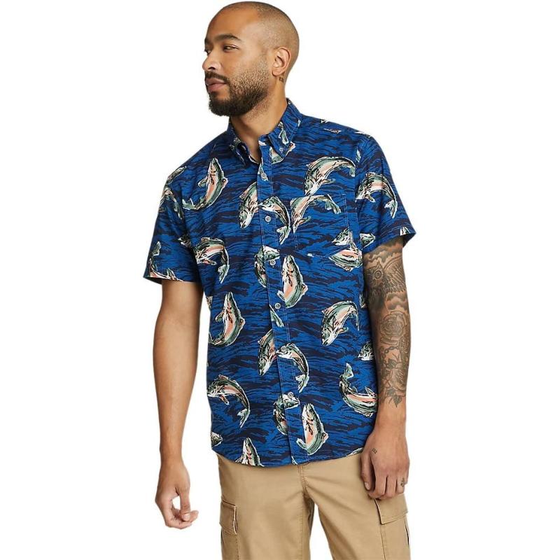 Eddie Bauer Men’s Baja Short-Sleeve Shirt – Print(Regular Water ...