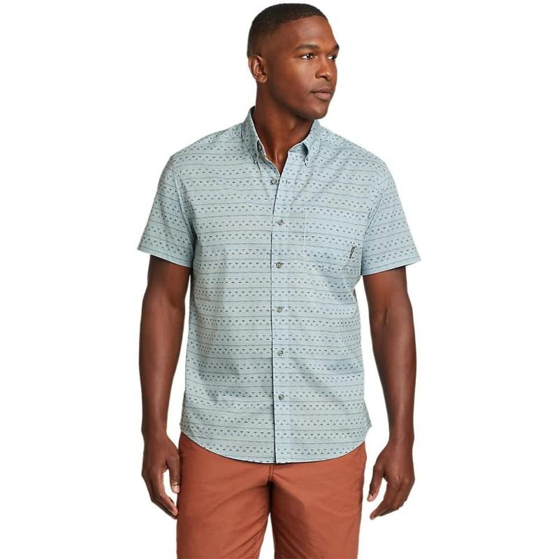 Eddie Bauer Men’s Baja Short-Sleeve Shirt – Print(Tall Slate Blue ...