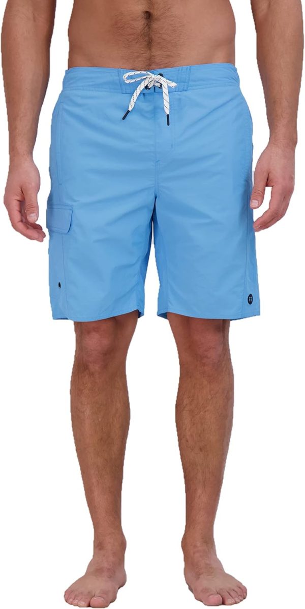 Eddie Bauer Men’s SPF 50+ E-Board Swim Trunks(Misty Blue) - Eddie Bauer