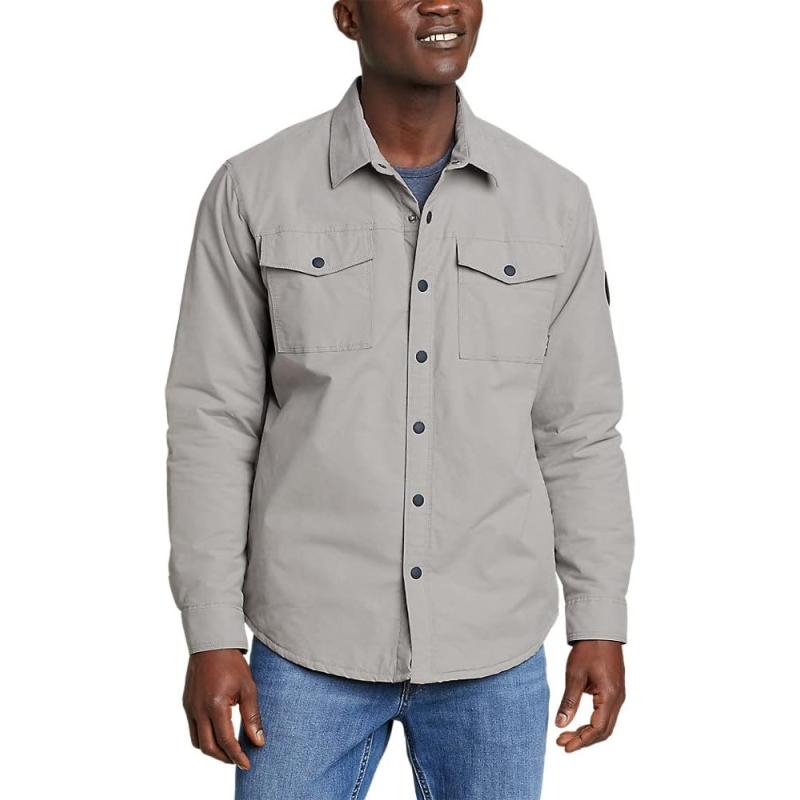 Eddie Bauer Men’s Voyager Fleece-Lined Shirt Jacket(Tall Saddle ...