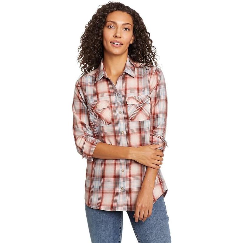 Eddie Bauer Women’s Firelight Flannel Shirt(Regular Calla Lily) - Eddie ...